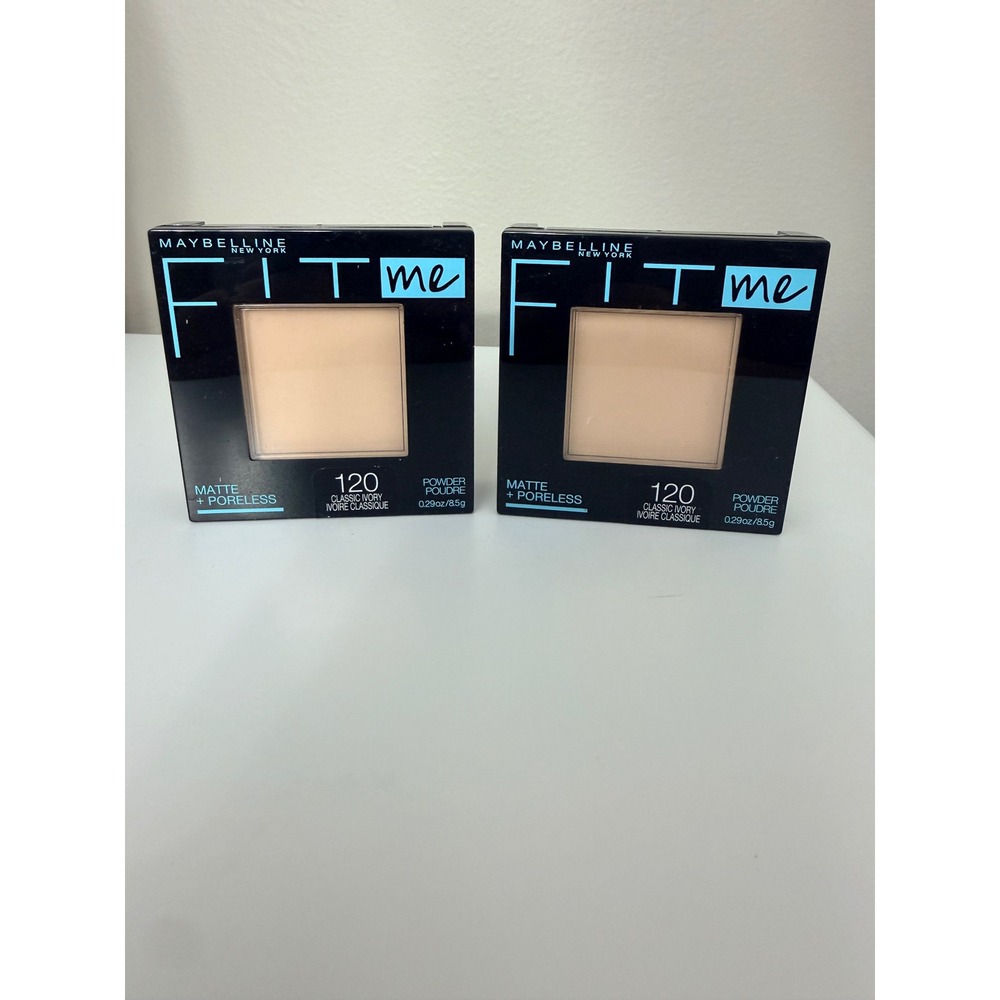 Maybelline Fit Me Matte Powder Womens‎ 120 Classic Ivory 2pk Poreless NWT